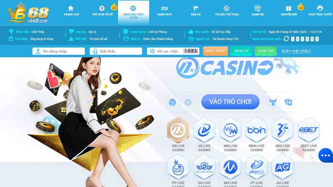 List các tập đoàn bắt tay cung cấp sảnh cược Casino cho VB68